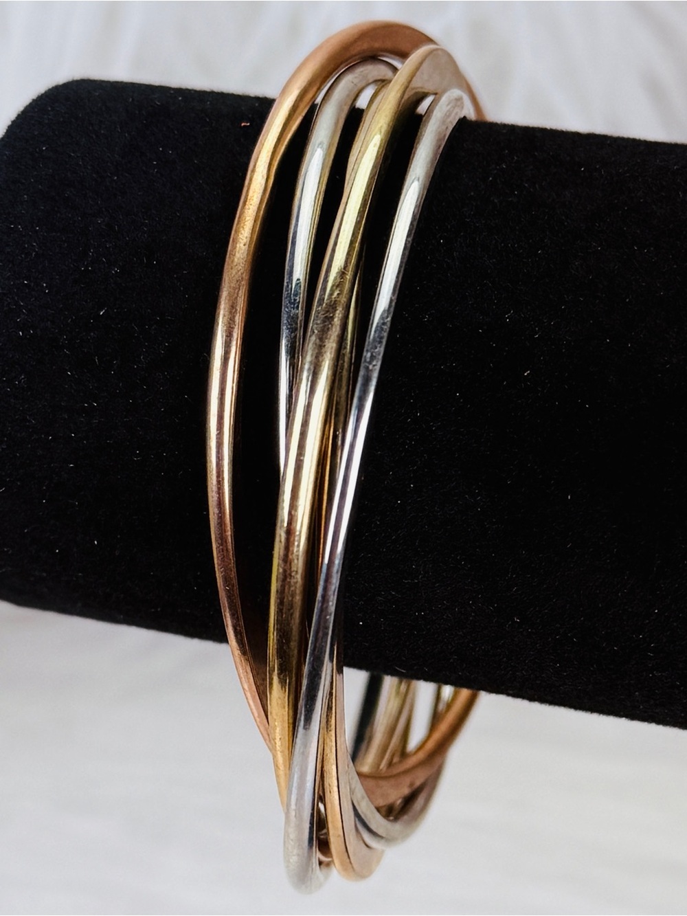 Vintage Multi-Tone Stackable Bangle Set